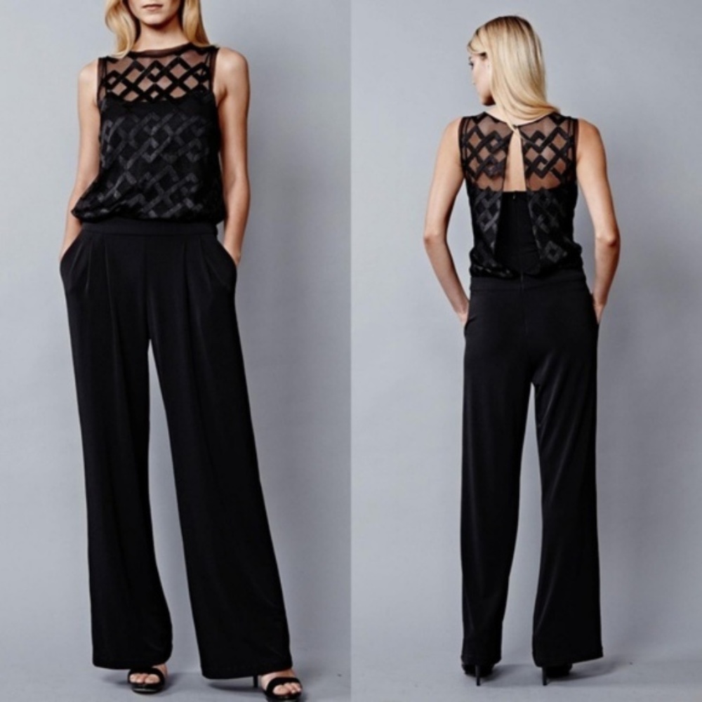 JULIA JORDAN | Illusion Neckline Jumpsuit G207